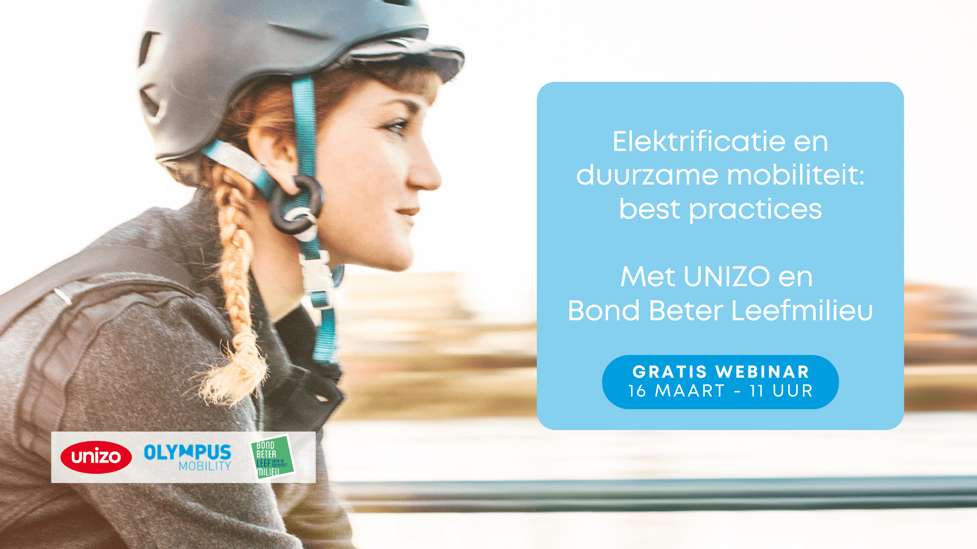 Webinar Olympus Mobility: elektrificatie en een duurzaam mobiliteitsbeleid best practices met UNIZO en Bond Beter Leefmilieu